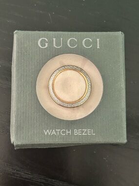 Vintage Rare Gucci Gold Diamond Cut Bezel, Authentic, No Watch